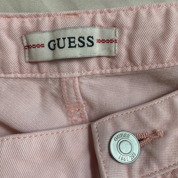 GUESS Women's Pink Tencel Cuffed Ankle Zip Leg Bowie Cargo Chino Pants Size 27 - Picture 2 of 10